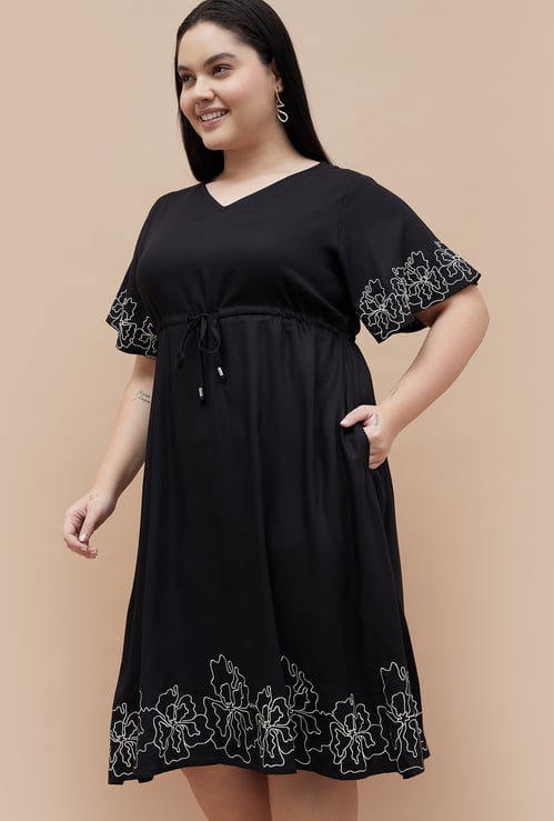 NEXUS Embroidered Fit & Flare Dress