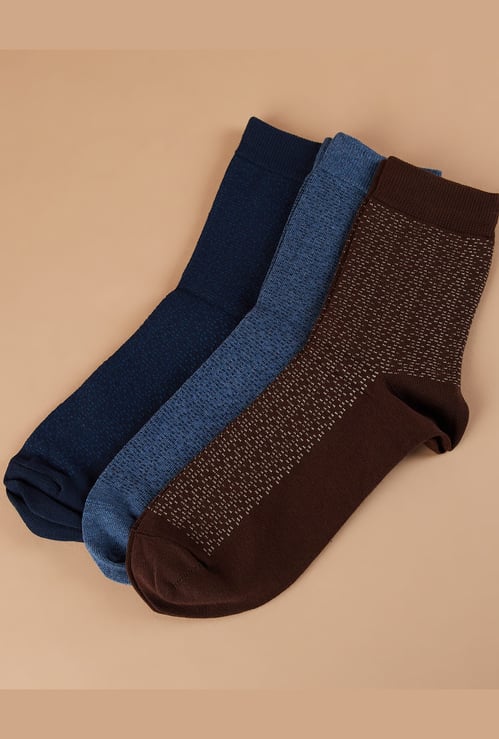 CODE Patterned Crew Length Socks - Pack of 3