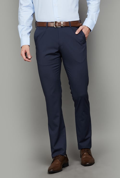ARROW Solid Regular Fit Formal Trousers