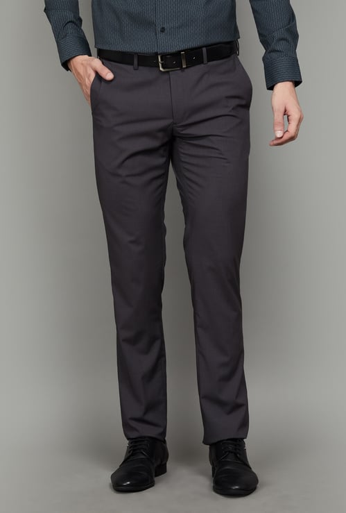 ARROW Solid Regular Fit Formal Trousers