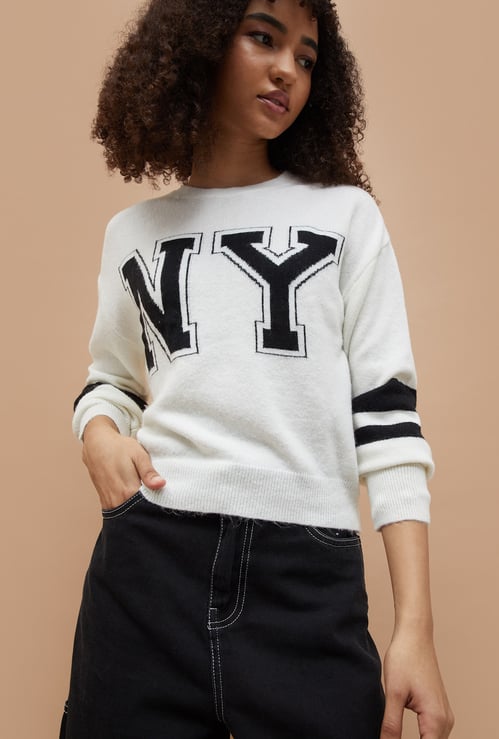 GINGER Typographic Knit Oversized Top