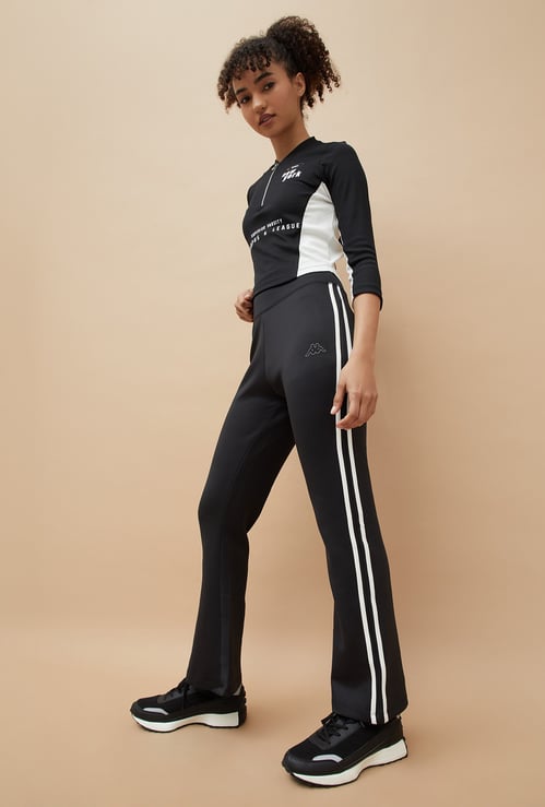 KAPPA Solid Active Track Pants with Side Taping