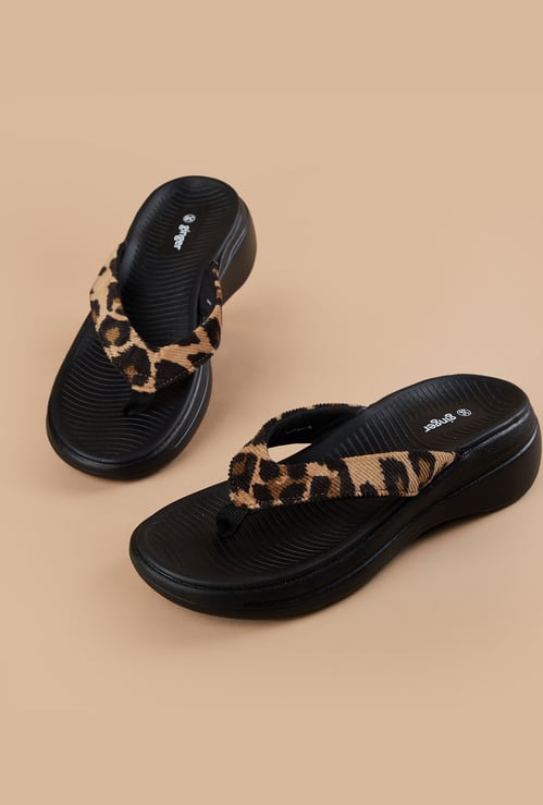 GINGER Animal Print Strap Platforms