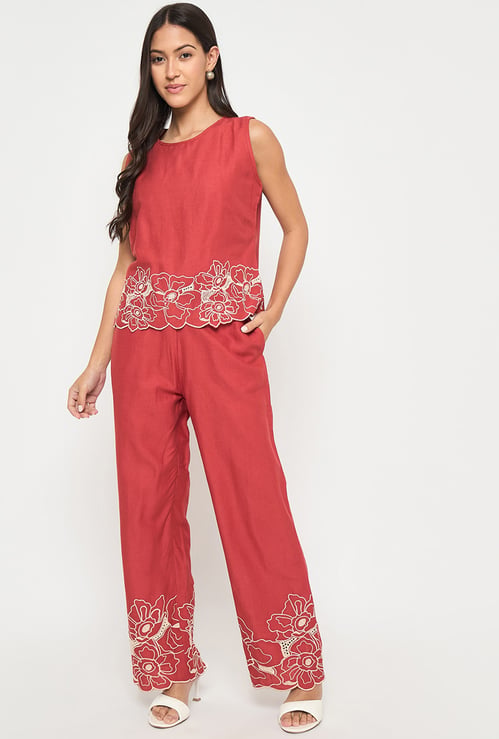 MADAME Floral Embroidered Co-Ord Set
