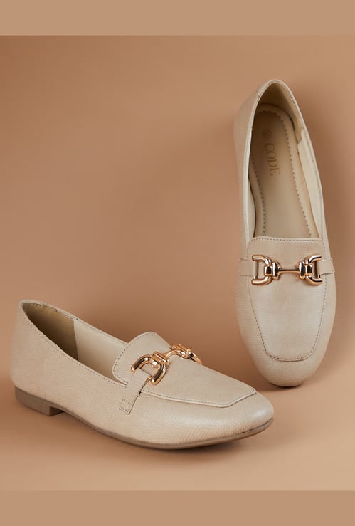 CODE Textured Horsebit Loafers