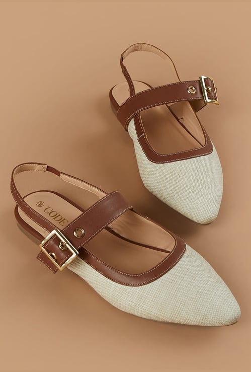 CODE Textured Sling Back Flats