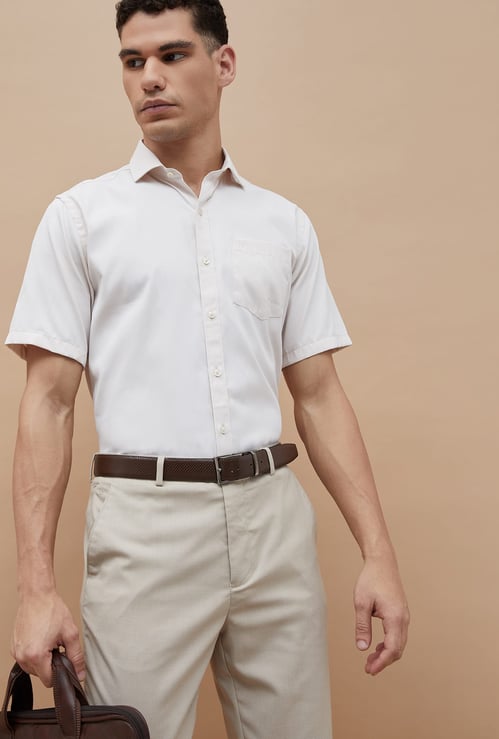 CODE Self Striped Regular Fit Formal Shirt