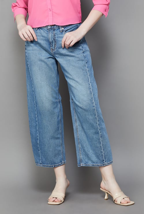 AMERICAN EAGLE Washed Barrel Fit Jeans
