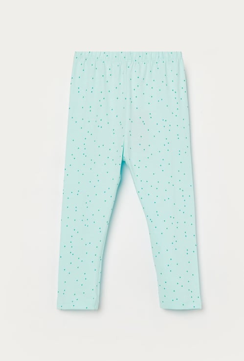 JUNIORS Girls Polka Dot Print Elasticated Leggings