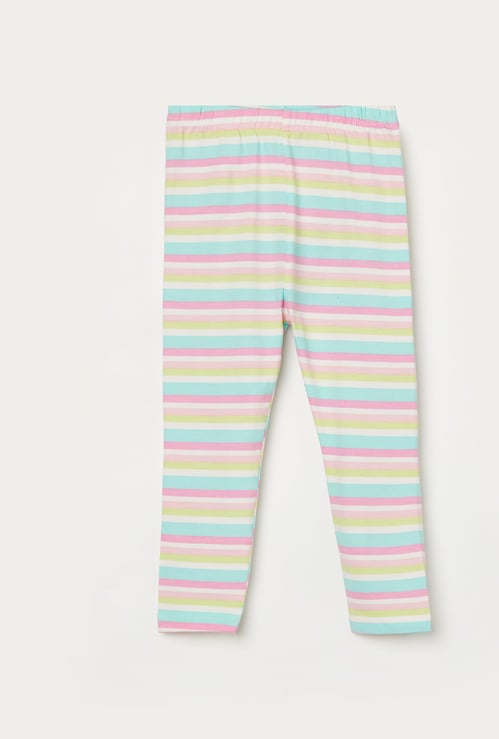 JUNIORS Girls Striped Elasticated Leggings