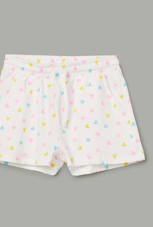 FAME FOREVER Girls Heart Print Shorts