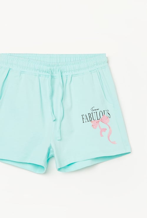 FAME FOREVER Typographic Print Elasticated Shorts
