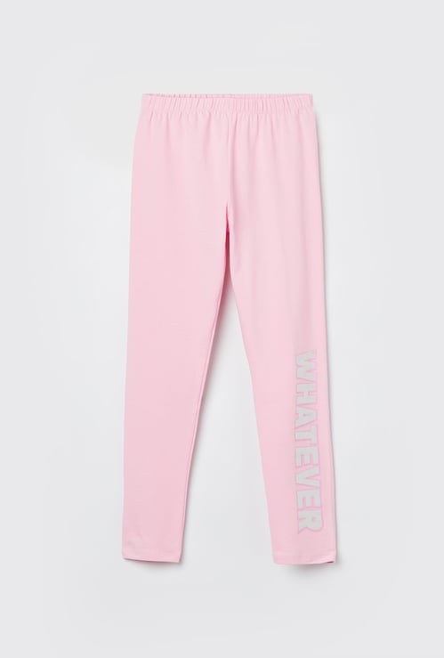 FAME FOREVER Girls Typographic Print Leggings