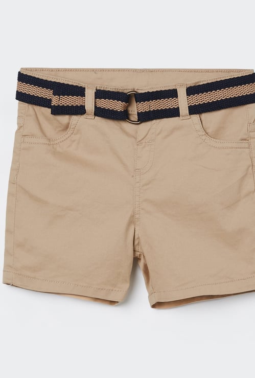 JUNIORS Boys Solid Belted Shorts