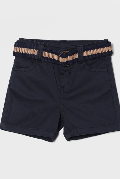 JUNIORS Boys Solid Belted Shorts