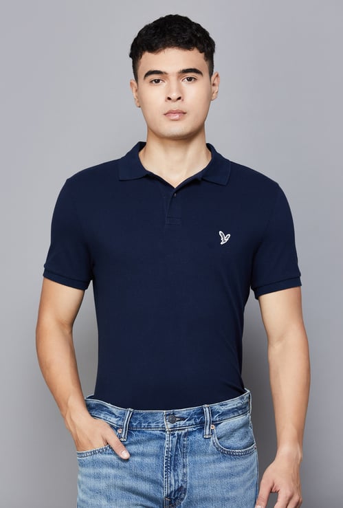 AMERICAN EAGLE Solid Polo T-shirt