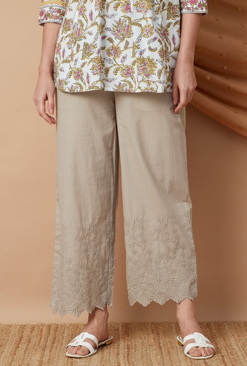 MELANGE Embroidered Palazzos
