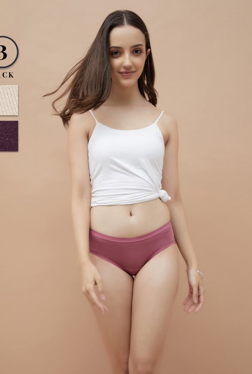 GINGER Solid Hipster Panties - Pack of 3