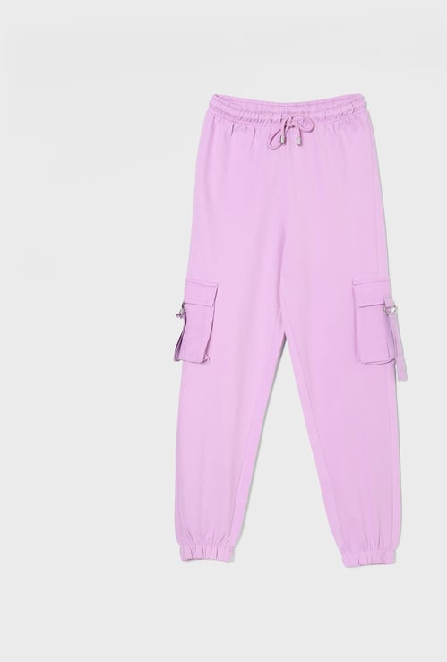 FAME FOREVER Girls Solid Cargo Joggers