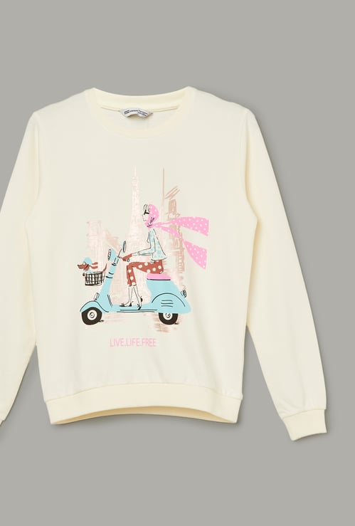 FAME FOREVER Girls Graphic Print Sweatshirt