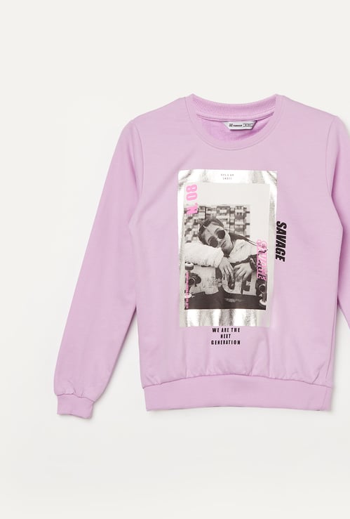 FAME FOREVER Girls Graphic Print Sweatshirt