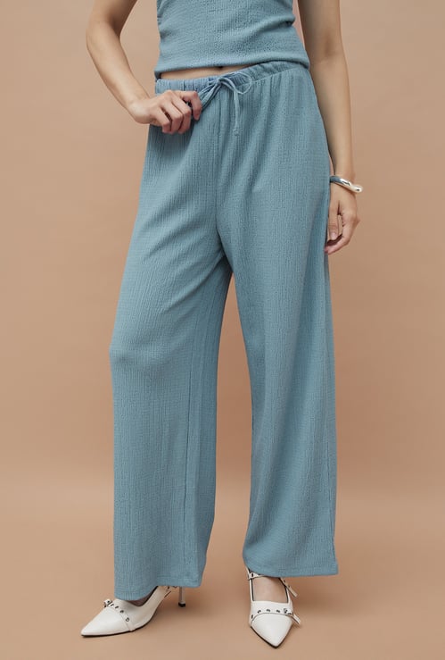 GINGER Textured Straight Fit Trousers