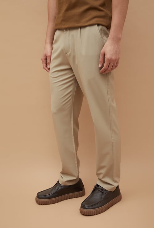 CODE Solid Regular Fit Trousers