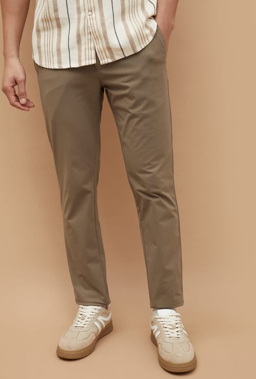 CODE Solid Slim Tapered Trousers