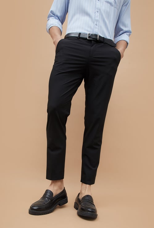 CODE Solid Super Slim Fit Formal Trousers