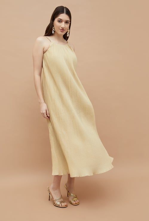 MELANGE Pleated Maxi Dress