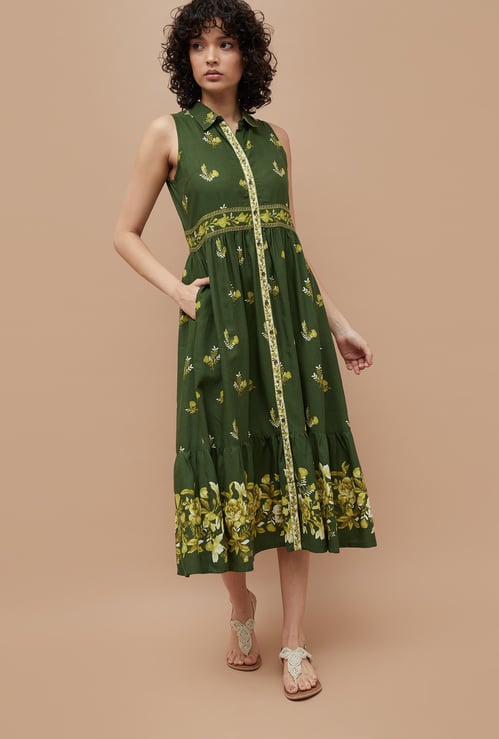 COLOUR ME Printed A-line Dress