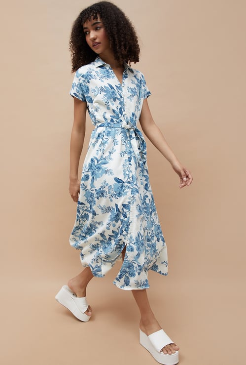 COLOUR ME Floral Print Shirt Dress