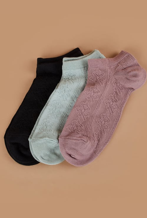 GINGER Patterned Ankle Length Socks - Pack of 3