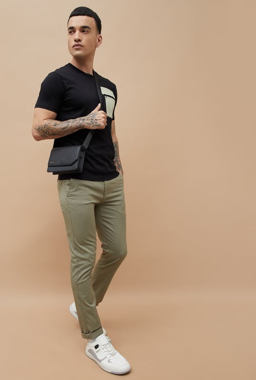 FAME FOREVER Solid Slim Tapered Trousers