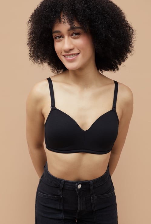 GINGER Solid Padded Non-Wired T-shirt Bra