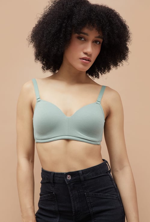 GINGER Solid Padded Non-Wired T-shirt Bra