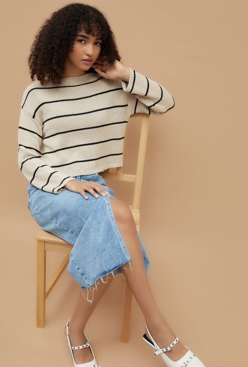 GINGER Knit Striped Pullover