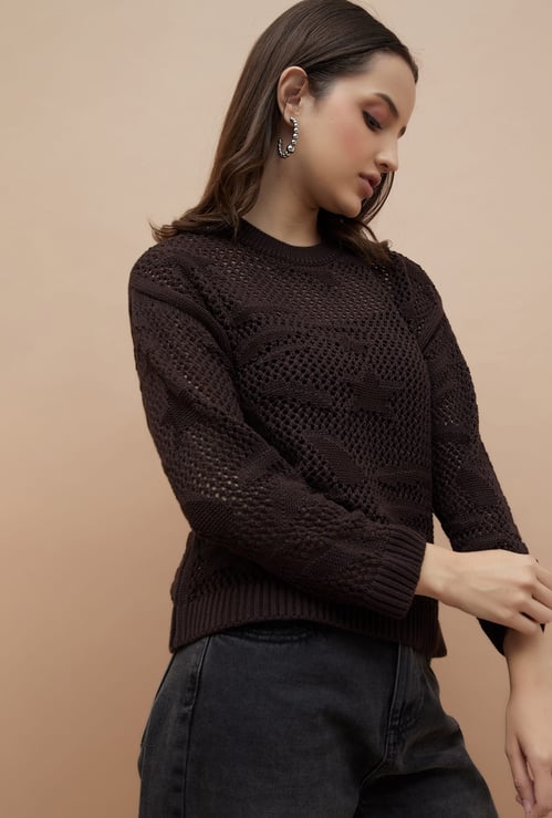 GINGER Open Knit Sweater