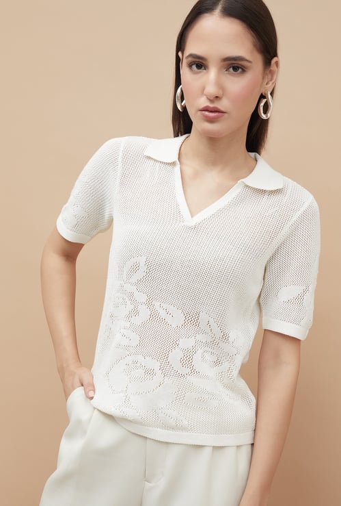 CODE Open Knit Top