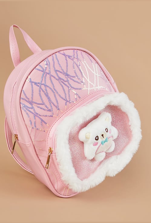 GINGER Teddy Applique Backpack