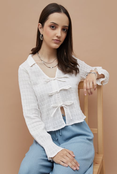 GINGER Front Tie Up Detail Top