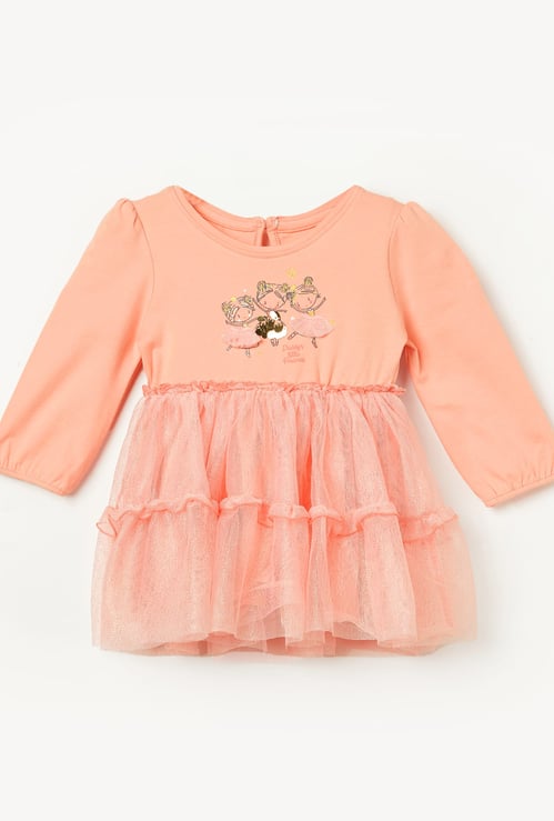 JUNIORS Girls Sequin Tiered Dress