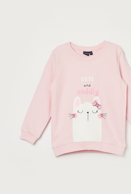 JUNIORS Girls Graphic Print Sweatshirt