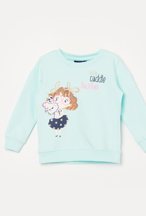 JUNIORS Girls Graphic Print Sweatshirt
