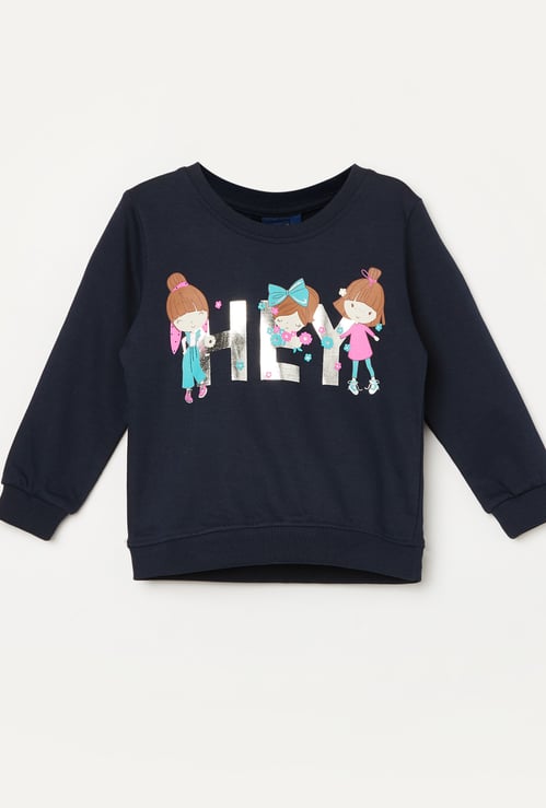 JUNIORS Girls Graphic Print Sweatshirt