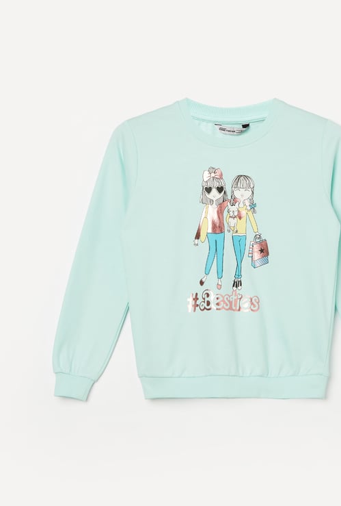 FAME FOREVER Girls Graphic Print Sweatshirt