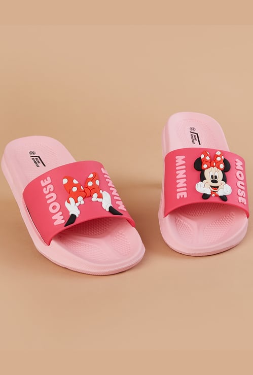 FAME FOREVER Girls Mickey Mouse Applique Detail Sliders