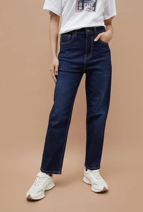 FAME FOREVER Washed Straight Fit Jeans