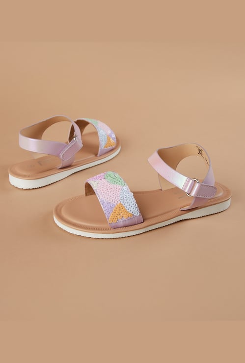 FAME FOREVER Girls Embellished Flat Sandals