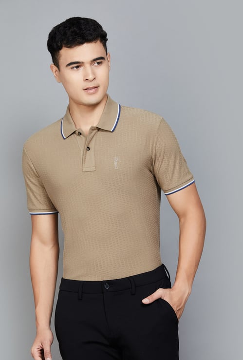 FAHRENHEIT Textured Polo T-shirt